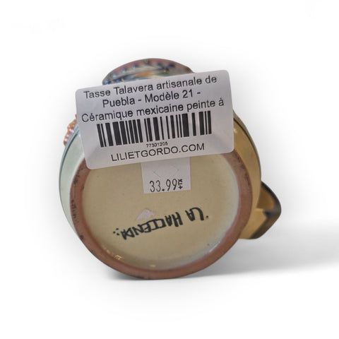 Tasse Talavera artisanale de Puebla - Modèle 21 - Céramique mexicaine peinte à la main
