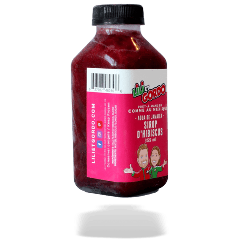 Sirop Hibiscus - 355ml - rendement: 2 litres - congelé
