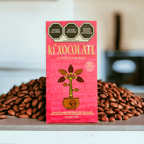 Barre de chocolat noir 75% au poivre rose de Veracruz - ki xocolatl - 80 g