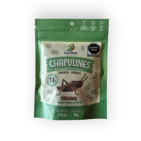 Sauterelles déshydratées de Oaxaca - oignon, ail et lime - 30g