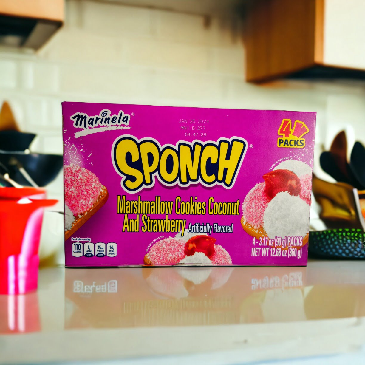 Sponch ( biscuits de guimauve à la fraise et coconut) - 8 unités - 360 g